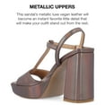 thumbnail image 4 of Journee Collection Womens Parson Metallic Vegan Leather Platform Sandals, 4 of 7