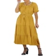 thumbnail image 1 of EIMELI Femmes d'Été Boho Robes Casual Manches Courtes Floral Cravate Ceinture Robe Noire S, 1 of 8