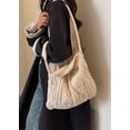 thumbnail image 2 of LHSHID Knitted Hobo Bag Women's Crocheted Shoulder Bag Large Handbags Tote Wool Woven Aesthetic Purse Top Handle Bag, 2 of 8