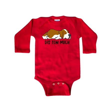 

Inktastic Napping Dis Tew Much St. Bernard Gift Baby Boy or Baby Girl Long Sleeve Bodysuit