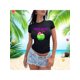 thumbnail image 1 of Playera Blusa De Palm Beach Surf Club – Vibra Tropical con Sabor a Coco Color Negro Talla Mediana Marca Emil SaEs, 1 of 4