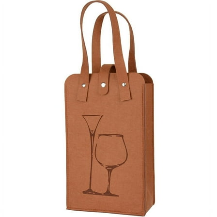 Portable Double Layer Felt Bottle Tote Bag, Insulated Wine Cooler Bag, Travel Wine Bag for Wine Lovers