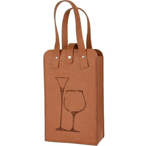 Portable Double Layer Felt Bottle Tote Bag, Insulated Wine Cooler Bag, Travel Wine Bag for Wine Lovers