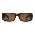 thumbnail image 4 of Mens Winged Skull Emblem Mad Dog Narrow Rectangle Hardcore Manly Sunglasses Tortoise - Brown, 4 of 8
