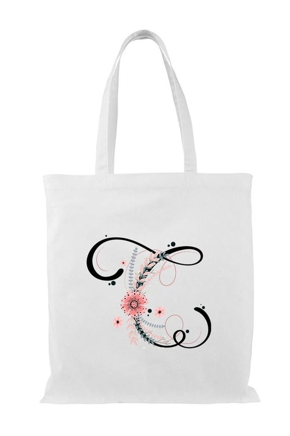Letter C Flower Bouquet 2 Tote Bag - Image by Shutterstock, One Size Cotton Canvas Tote Bag