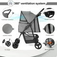 thumbnail image 4 of Wedyvko 4 Wheels Pet Stroller Dog Cat Stroller Storage Basket and Cup Holder,Gray, 4 of 7