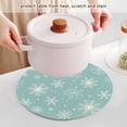 thumbnail image 5 of WOBOGO White Snowflakes Coil Placemats 3pcs Resistant Hot Pads Mat for Table Counter Cooking Potholder 15in, 5 of 6