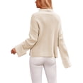 thumbnail image 5 of Liacowi Women's Autumn Winter Knit Sweater Long Sleeve High Neck Split Hem Pullover Knitwear Warm Thick Sweater, 5 of 6