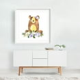 thumbnail image 2 of Bear, Woodland Animals, Forest Animals, Boho, Purple Flowers, Gender Neutral Nursery - Illustration Animal Whimsical Watercolor Floral White Framed Wall Art Print 12 x 12 inches, 2 of 3