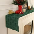 thumbnail image 5 of TETOU Christmas Tree Jacquard Table Runner 13x72 Inch Soft Plush Faux Fur Table Decoration for Christmas Home Party - Green, 5 of 6