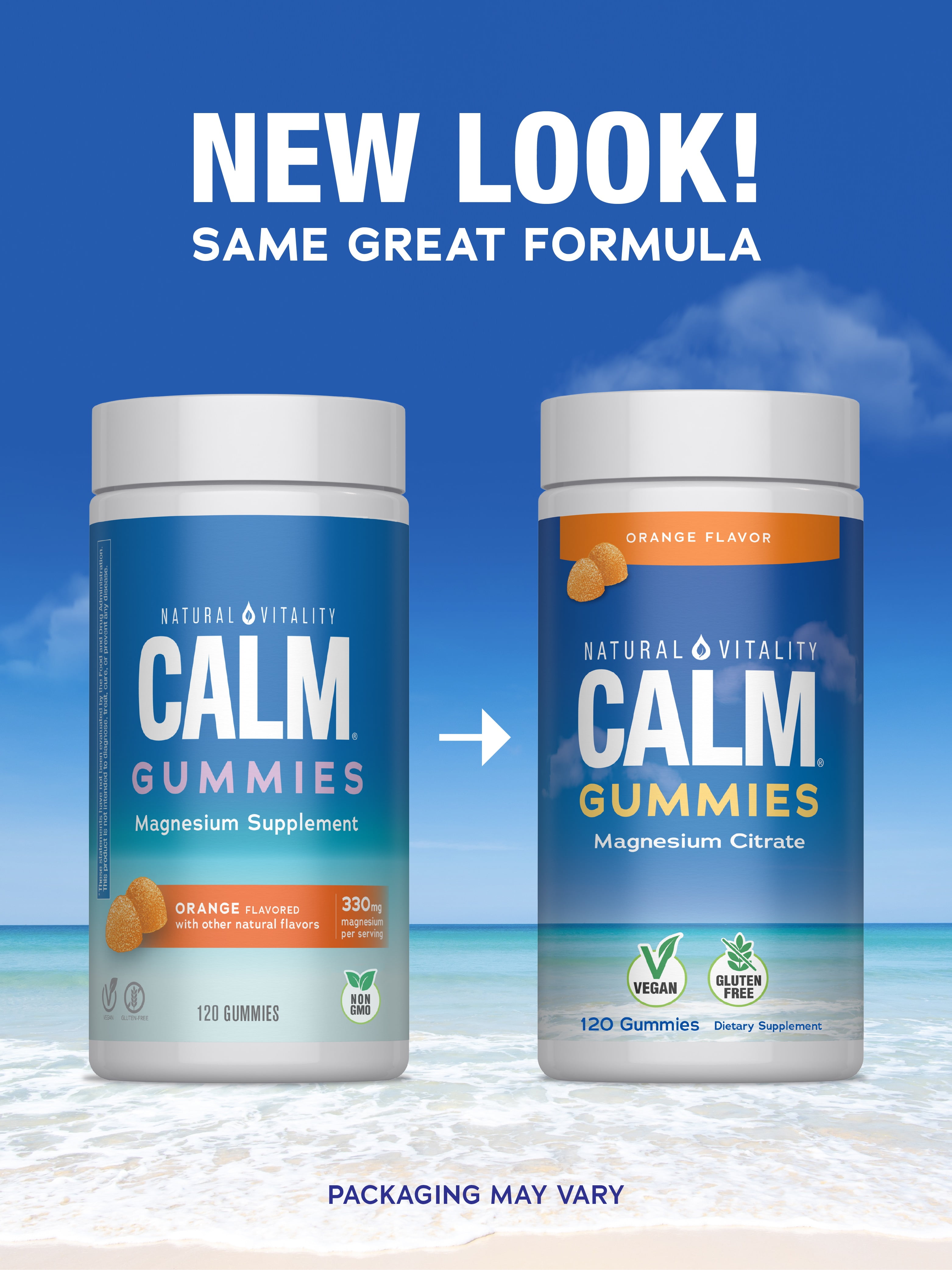 Natural Vitality CALM Magnesium Supplement, Orange Gummies, Vegan