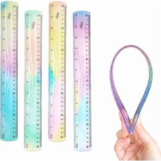 Soft Plastic Bendable Ruler 3 Pieces Folding Rulers, Flexible Ruler 12 ...