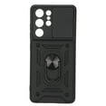 thumbnail image 1 of Phone Protective Case Sliding Camera Lens Cover Mobile Phone Case with Ring Holder for S21 Ultra Black, 1 of 14