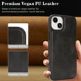 thumbnail image 4 of Dteck Magnetic Case for iPhone 14,Shockproof Leather+TPU Case Compatible with Mag Safe Back Cover for iPhone 14,Black, 4 of 6
