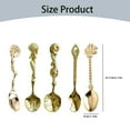 thumbnail image 3 of Clearance Vintage Carved Coffee Spoon,Set of 5 Stainless Steel Mixing Spoon for Tea Appetizers Dessert Heat-Resistant Durable Tableware,8.15"×3.14",5PCS,Golden, 3 of 9