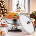 thumbnail image 3 of YEESOOM Chafing Dish Buffet Set, 4 Pack 5-Quart Round Buffet Chafe Warmer Set, Stainless Steel Chafing Dish Buffet Food Warmer with Lid & Holder, 3 of 7