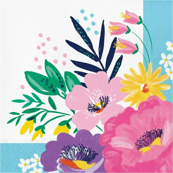 Fresh Florals Paper Lunch Napkins 16 Per Pack