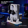 thumbnail image 4 of Swayvoo Multifunction Vertical Stand for PS5 Pro and PS5 Slim, Cooling Fan, Dual Controller Charging Dock, USB Hub, Console Organizer White, 4 of 5