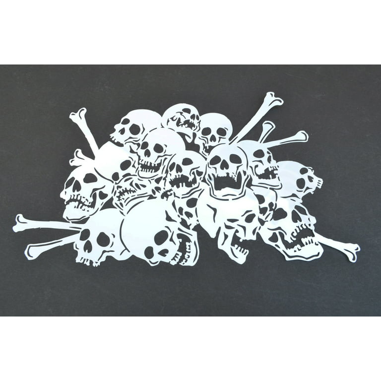Skull Stencil - Stare and Profile Skulls Skeleton Airbrush Stencils &  Templates