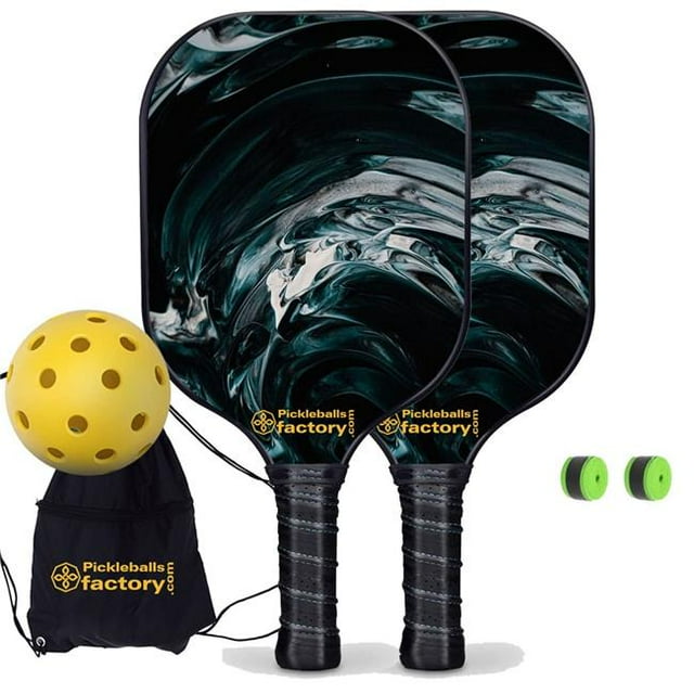 Pickleball Factory PB00035-6-G Pickleball Paddle Set - Silk Satin Pickleballtournament Paddle, Glassfiber Graphite