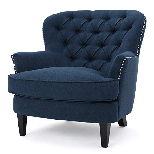 Christopher Knight Home Christopher Knight Home Tafton Fabric Club Chair, Dark Blue living-room-chairs