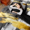thumbnail image 4 of Homewish Vintage Aesthetic Twin Bedding Sets 7-Piece for Teens Boys Girls,Abstract Artwork Bedding Comforter Set Microfiber,Black Golden Grey Breathable Sheet Sets,Luxury Bedroom Decor,Reversible, 4 of 8