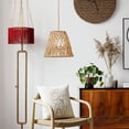 thumbnail image 6 of GIXUSIL 2Pcs Rattan Lampshade Replacement, Small Boho Woven Cylinder Shape for Pendant Light, Ceiling Fan, Floor & Table Lamp,Brown, 6 of 7