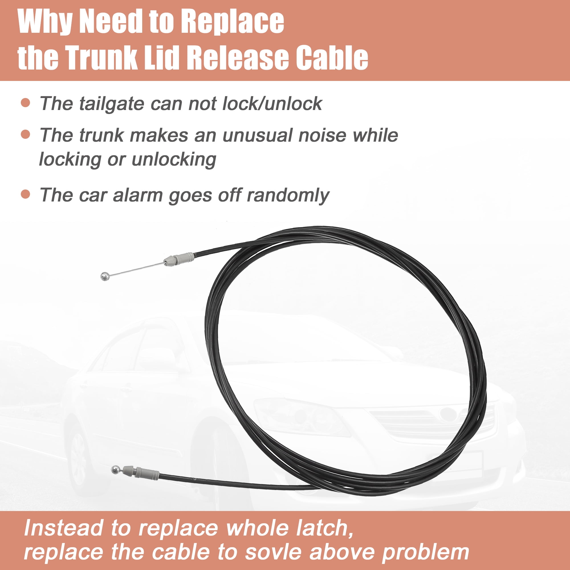Unique Bargains Trunk Lock Latch Release Cable for Toyota Camry 2007-2011