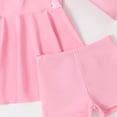 thumbnail image 6 of Piuwrlz Children's Hawaiian Beach Swimwear for Girls Short Sleeved Swimsuits Sets Hat Swimming Suit Surfing suit Printed Bikinis Pink Size 8 Years, 6 of 9