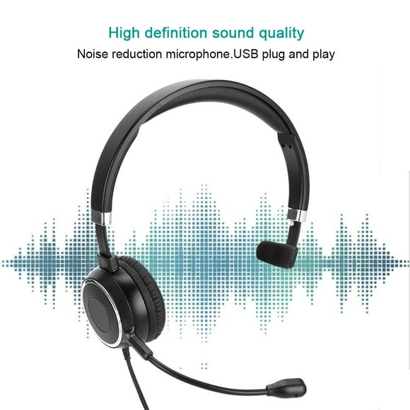 Écouteur Téléphonique à Commande Filaire USB, Casque d'Ordinateur Clair pour Clavardage, Casque, pour Ordinateur, pour Clavardage en Ligne, pour Bureau,