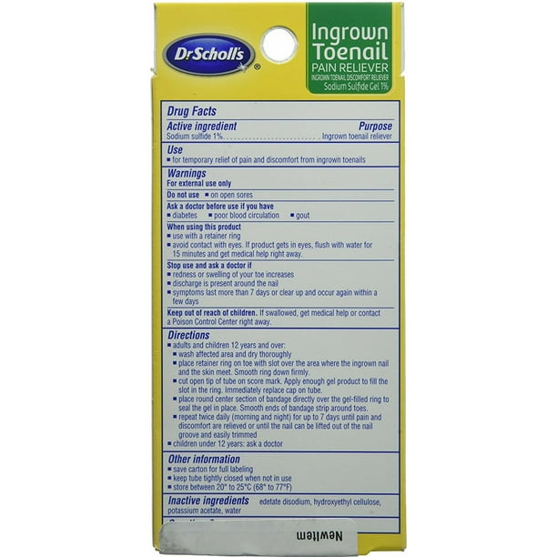 2 Pack Dr Scholl's Ingrown Toenail Pain Reliever Gel Kit 0.3oz Each