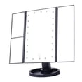 thumbnail image 4 of Espejo de maquillaje LED con luces, aumento de 3 lados, plegable, 22 cuentas luminosas, USB, belleza para escritorio, negro, 4 of 12