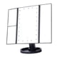 thumbnail image 4 of Espejo de maquillaje LED con luces, aumento de 3 lados, plegable, 22 cuentas luminosas, USB, belleza para escritorio, negro, 4 of 12