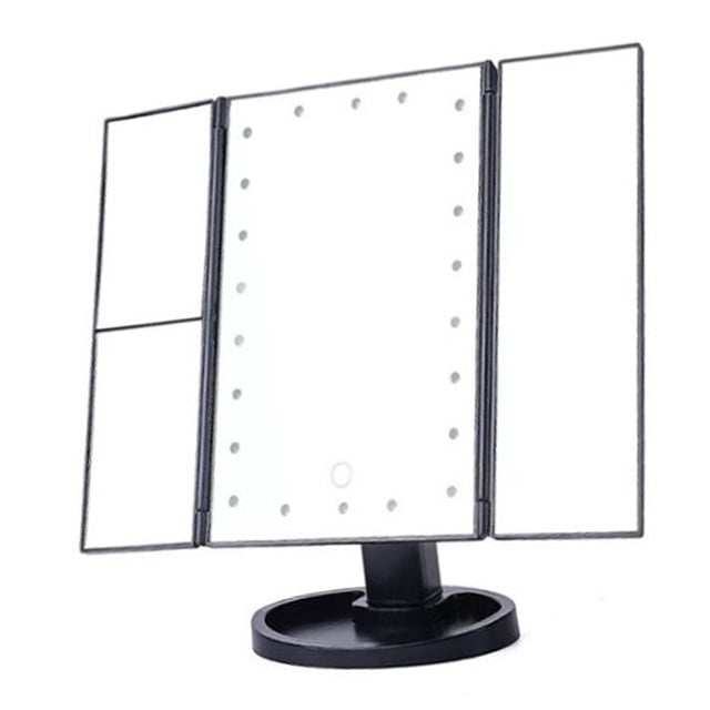 Espejo lateral, espejo de maquillaje LED con espejo de maquillaje LED para escritorio, espejo de maquillaje LED, uso conveniente
