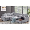 thumbnail image 4 of 115.5" Wide Fabric Linen Left Hand Facing Sectional Sleeper Sofa Bed-LightGray, 4 of 6