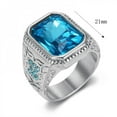 thumbnail image 5 of PERITANG Mens Titanium Wedding Ring AAAAA Cubic Zirconia Modern Comfort Fit Statement Band With White Gift Box Packaging, 5 of 9