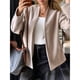 thumbnail image 5 of Abrigos de Lana para Mujer, Otoño-Invierno, Informales, con Frente Abierto, Chaquetas de Urdimbre Modernas con Cinturón. Marrón S, 5 of 9