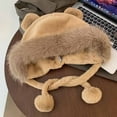thumbnail image 5 of iHPH7 Bear Hat Winter Accessories for Women Ear Warmers Winter Hats for Women Cold Weather Russian Hat Warm Hats for Women Faux Fur Hat Khaki One Size, 5 of 7