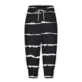 thumbnail image 5 of QATAINLAV Capri Joggers for Women with Pockets Casual Drawstring High Waist Capris Fashion Stripe Print Yoga Sweat Shorts 2024 Casual Knee Length Pajama Pant Prime Today Black XL, 5 of 6