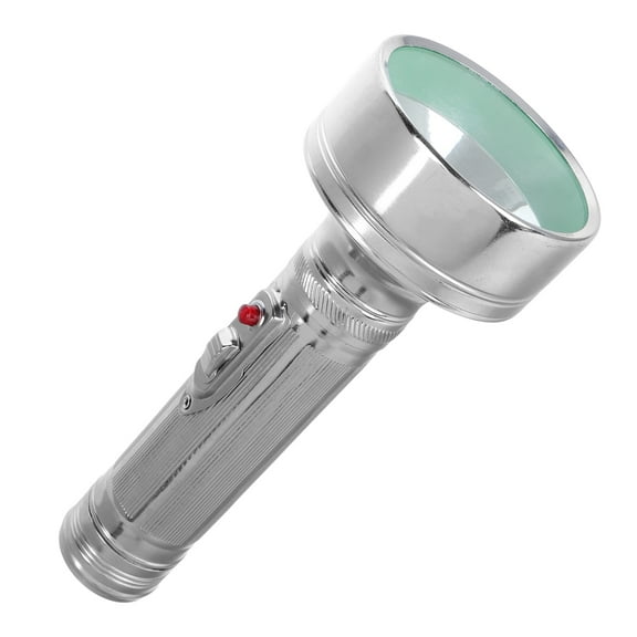 Pawsdot Durable Vintage Silver Flashlight Metal Torch for Functional Rural Lighting