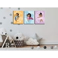 thumbnail image 5 of Cuadros en lienzo para pared de niñas negras, pinturas decorativas inspiradoras para pared, arte de pared para niños, arte de pared para dormitorio de niñas, fácil de colgar, 3 piezas, 5 of 5
