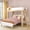 Blonde/White, variant on Mid-Century Modern L-Shaped Twin Over Full Bunk Bed With Ladder on End, Blonde/Black