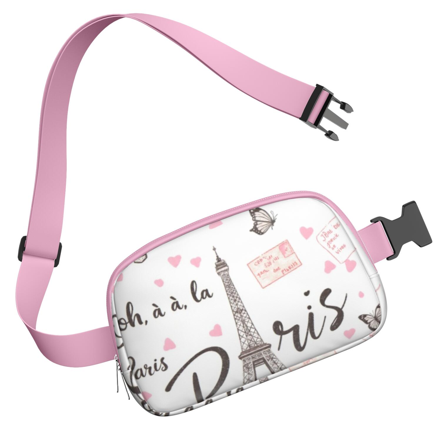 Fanny Pack Paris Belt Bag Sporty Waist Pack for Women Casual Waist Packs with Adjustable Strap Waterproof Belt Bag for Daily Leisure Music Festival/Event