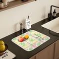 thumbnail image 5 of Yayeee Dish Drying Mat for Kitchen Counter 16" x 18" Microfiber Super Absorbent Coffee Decorative Pad, Retro Beige Stars, 5 of 9
