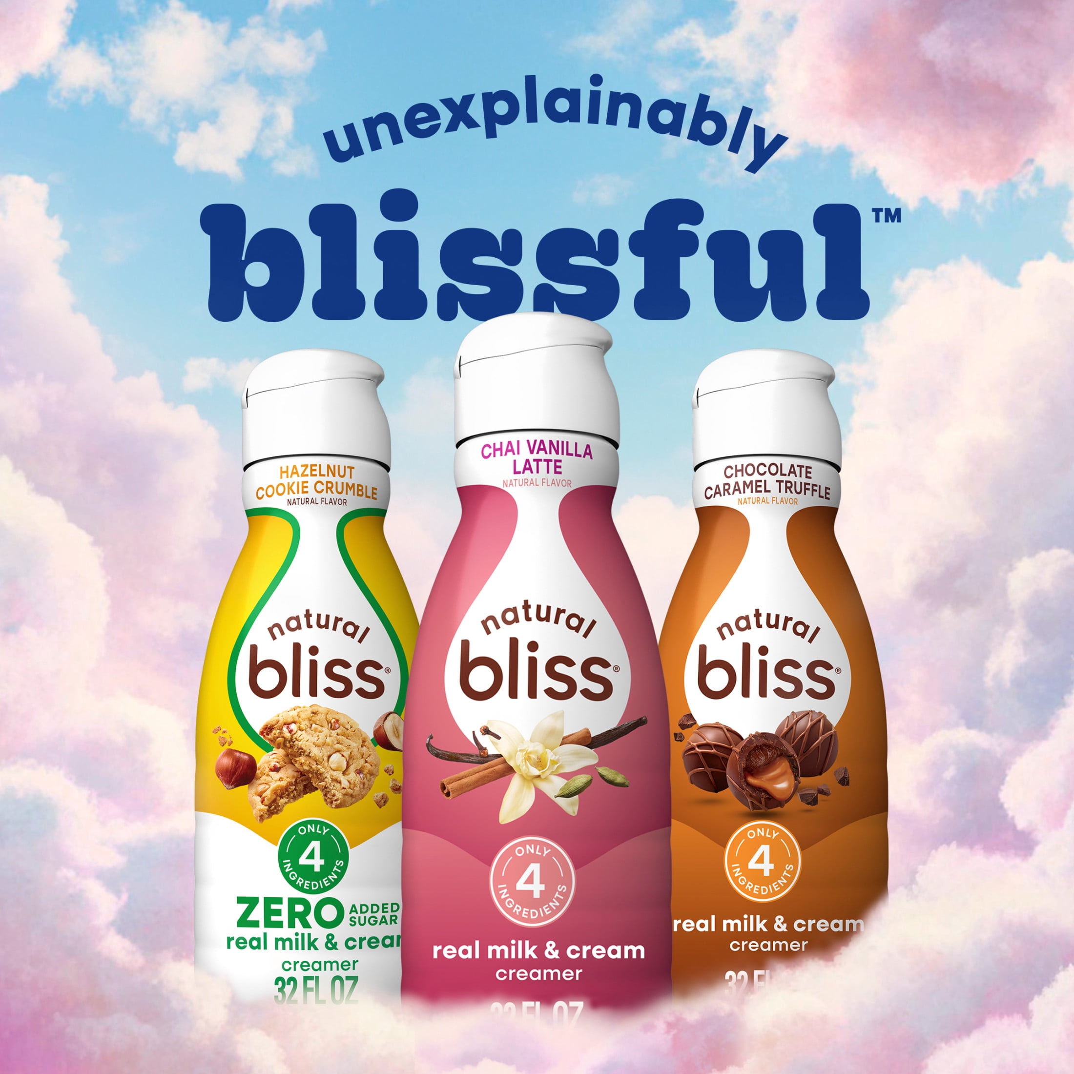 natural bliss Chai Vanilla Latte Flavored Creamer, Gluten Free Creamer, Iced, Hot Coffee 32 fl oz