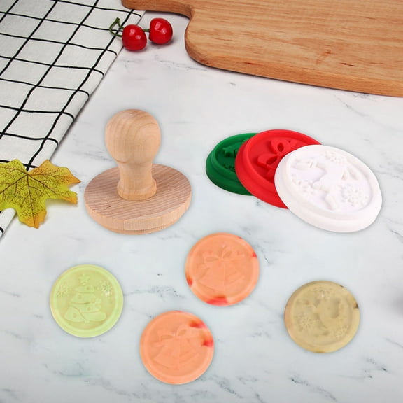 BESTYASH sugar cookie press Cookie Seal Wood 1 Set Home Bakers Christmas