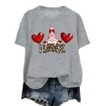 thumbnail image 4 of larppty Valentines Day Cute Love Heart Gnome Leopard Women Girls T-Shirt Fashion Clothes (Grey, L), 4 of 6