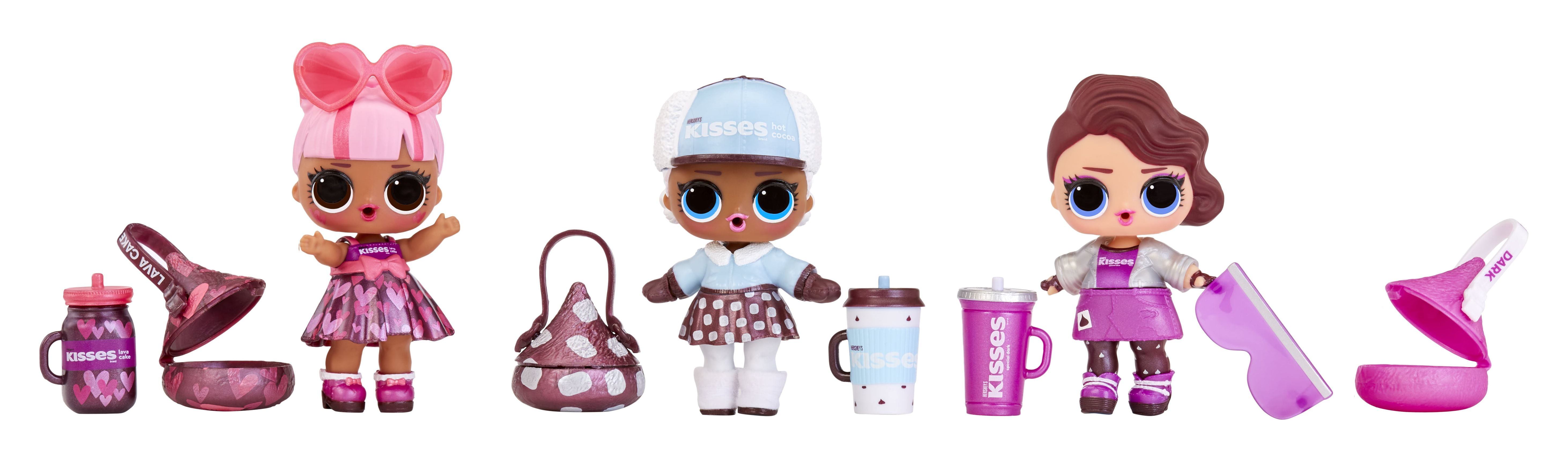 (4 pack) LOL Surprise Loves Mini Sweets Hershey’s Kisses Deluxe Pack with over 20 Surprises, Accessories, Collectible Dolls