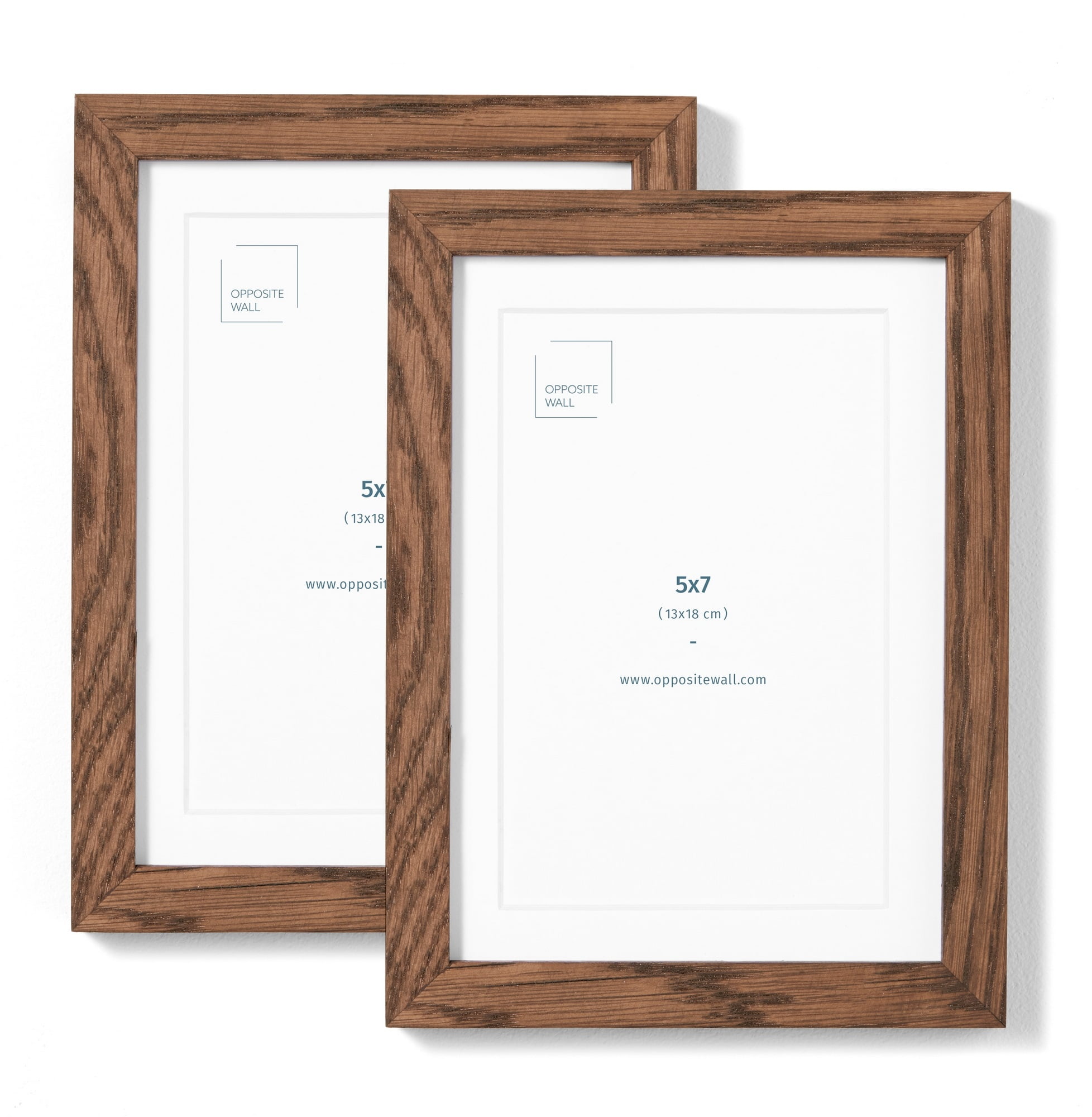 Set of 2, (5x7 in 13x18 cm) Dark Oak Solid Oak Wood Picture Frame