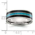 thumbnail image 3 of Auriga Fine Jewelry Titanium with Turquoise and Black Star Sandstone Inlay 8mm Men's Band Size 8, 3 of 5